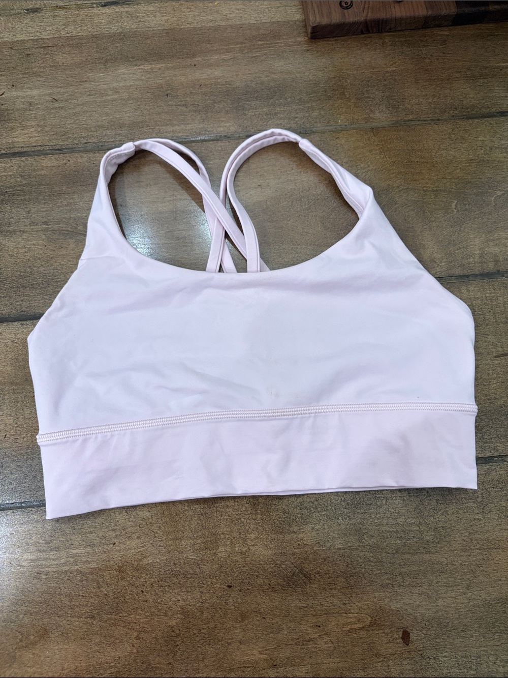 Lululemon energy bra longline strawberry milkshake light pink size 8